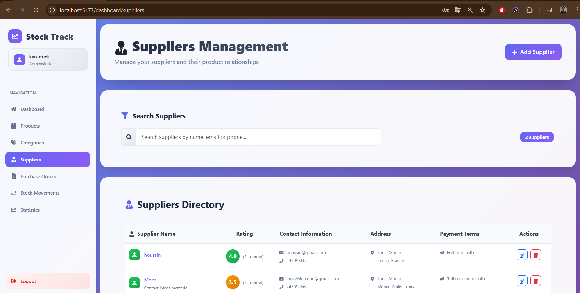StockTrack Reports